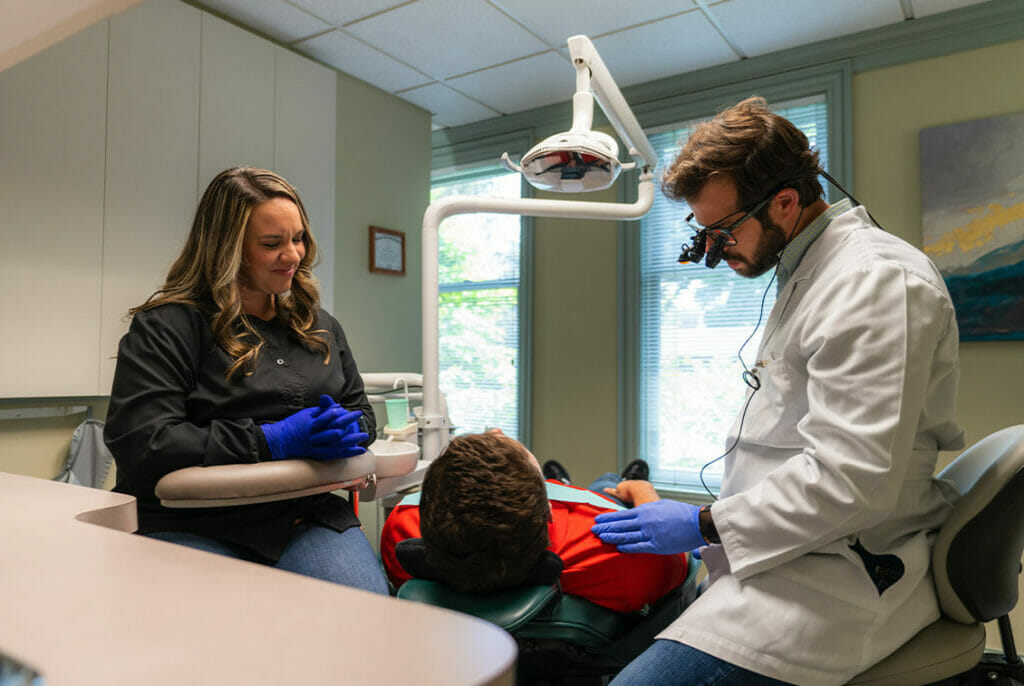 dental exam with dentist at creekside